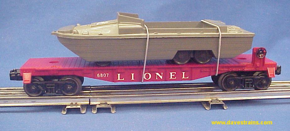 Lionel Postwar 6806 Flatcar With USMC Trucks for sale online 